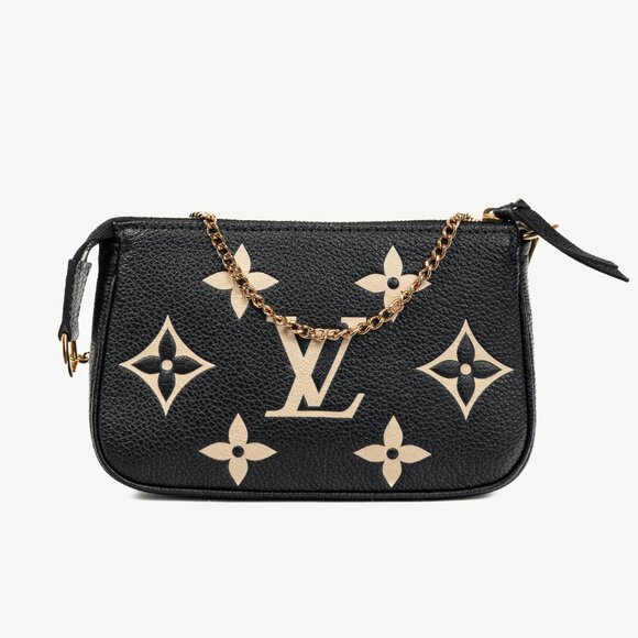 Louis Vuitton Mini Pochette Accessoires Black Monogram Empreinte Giant Pouch - Picture 1 of 9